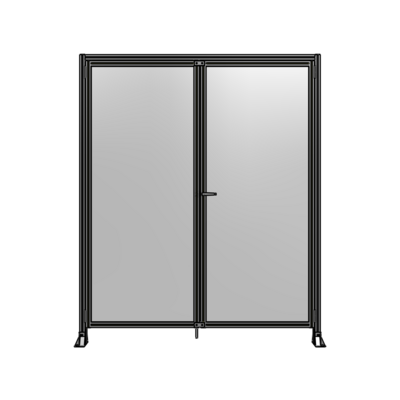 J3-2400-2000-0150-UYPTK SINGLE PANEL, DOUBLE DOOR-FRAME W/ HEADER-HANDLE ON RIGHT 2400MM X 2000MM  1/4" POLYCARB, AS A KIT