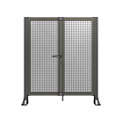 SINGLE PANEL, DOUBLE DOOR-FRAME W/O HEADER-HANDLE ON LEFT 1400MM X 1200MM  1" MESH, ASSEMBLED