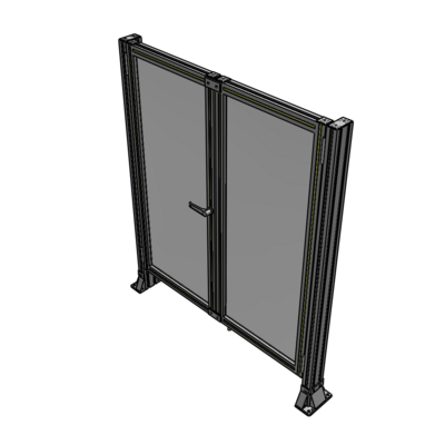 J4-1400-1200-0150-TYPTA SINGLE PANEL, DOUBLE DOOR-FRAME W/O HEADER-HANDLE ON LEFT 1400MM X 1200MM  1/4" POLYCARB, ASSEMBLED