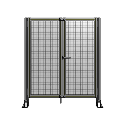 SINGLE PANEL, DOUBLE DOOR-FRAME W/O HEADER-HANDLE ON RIGHT 1400MM X 1200MM  1" MESH, ASSEMBLED