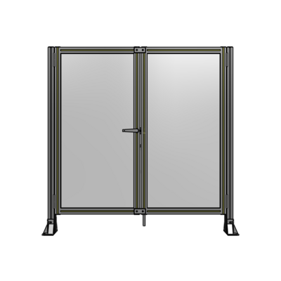 SINGLE PANEL, DOUBLE DOOR-FRAME W/O HEADER-HANDLE ON LEFT 1400MM X 1400MM  1/4" POLYCARB, ASSEMBLED
