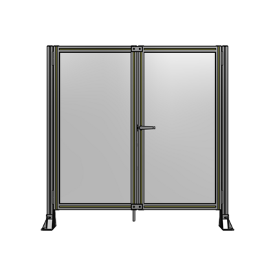 SINGLE PANEL, DOUBLE DOOR-FRAME W/O HEADER-HANDLE ON RIGHT 1400MM X 1400MM  1/4" POLYCARB, ASSEMBLED