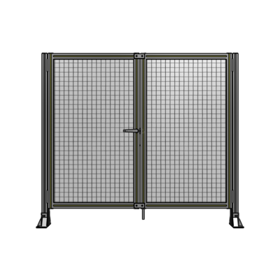 SINGLE PANEL, DOUBLE DOOR-FRAME W/O HEADER-HANDLE ON LEFT 1400MM X 1600MM  1" MESH, ASSEMBLED