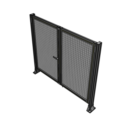 J4-1400-1600-0150-TYMTA SINGLE PANEL, DOUBLE DOOR-FRAME W/O HEADER-HANDLE ON LEFT 1400MM X 1600MM  1" MESH, ASSEMBLED