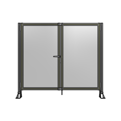 SINGLE PANEL, DOUBLE DOOR-FRAME W/O HEADER-HANDLE ON LEFT 1400MM X 1600MM  1/4" POLYCARB, ASSEMBLED