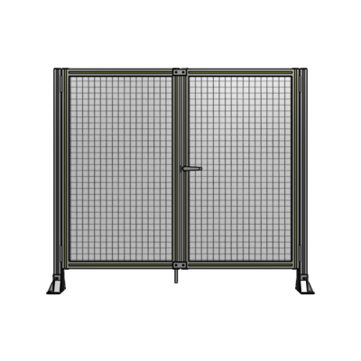 SINGLE PANEL, DOUBLE DOOR-FRAME W/O HEADER-HANDLE ON RIGHT 1400MM X 1600MM  1" MESH, ASSEMBLED