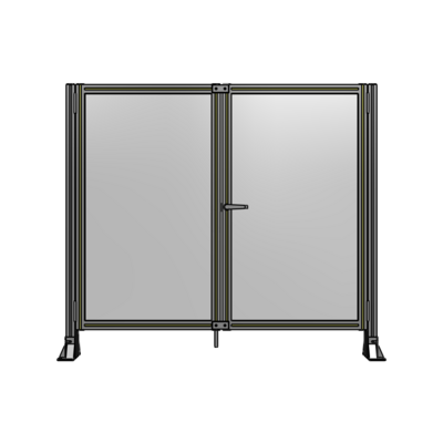 SINGLE PANEL, DOUBLE DOOR-FRAME W/O HEADER-HANDLE ON RIGHT 1400MM X 1600MM  1/4" POLYCARB, ASSEMBLED