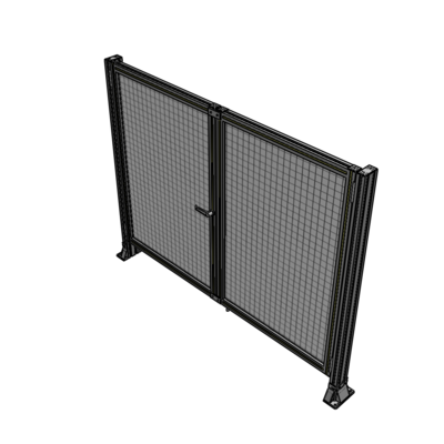 J4-1400-1800-0150-TYMTA SINGLE PANEL, DOUBLE DOOR-FRAME W/O HEADER-HANDLE ON LEFT 1400MM X 1800MM  1" MESH, ASSEMBLED