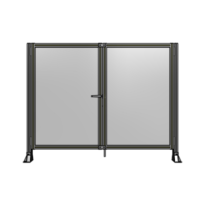 SINGLE PANEL, DOUBLE DOOR-FRAME W/O HEADER-HANDLE ON LEFT 1400MM X 1800MM  1/4" POLYCARB, ASSEMBLED