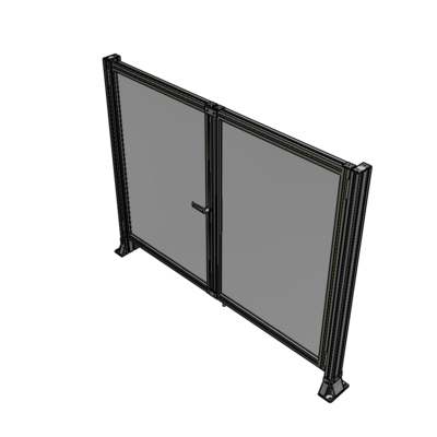 J4-1400-1800-0150-TYPTA SINGLE PANEL, DOUBLE DOOR-FRAME W/O HEADER-HANDLE ON LEFT 1400MM X 1800MM  1/4" POLYCARB, ASSEMBLED