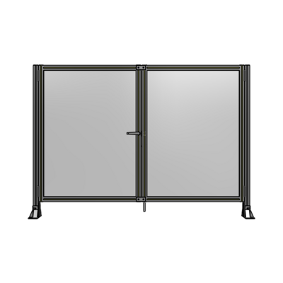 SINGLE PANEL, DOUBLE DOOR-FRAME W/O HEADER-HANDLE ON LEFT 1400MM X 2000MM  1/4" POLYCARB, ASSEMBLED