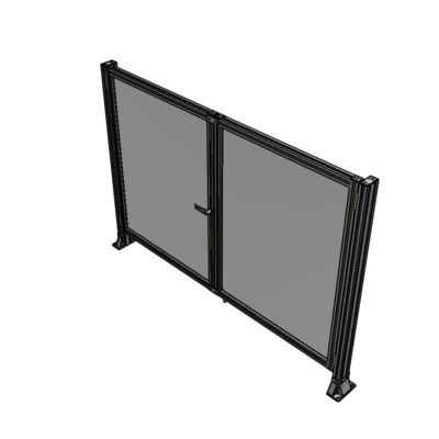 J4-1400-2000-0150-TYPTK SINGLE PANEL, DOUBLE DOOR-FRAME W/O HEADER-HANDLE ON LEFT 1400MM X 2000MM  1/4" POLYCARB, AS A KIT
