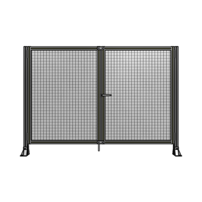 SINGLE PANEL, DOUBLE DOOR-FRAME W/O HEADER-HANDLE ON RIGHT 1400MM X 2000MM  1" MESH, ASSEMBLED