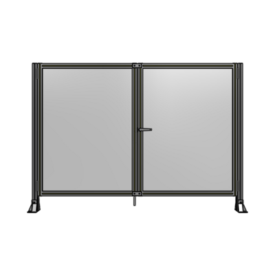 SINGLE PANEL, DOUBLE DOOR-FRAME W/O HEADER-HANDLE ON RIGHT 1400MM X 2000MM  1/4" POLYCARB, ASSEMBLED