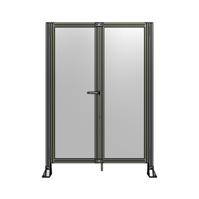 SINGLE PANEL, DOUBLE DOOR-FRAME W/O HEADER-HANDLE ON LEFT 1700MM X 1200MM  1/4" POLYCARB, ASSEMBLED