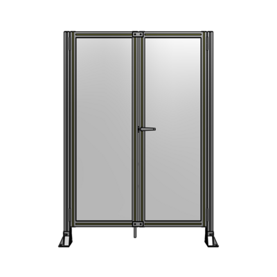 SINGLE PANEL, DOUBLE DOOR-FRAME W/O HEADER-HANDLE ON RIGHT 1700MM X 1200MM  1/4" POLYCARB, ASSEMBLED