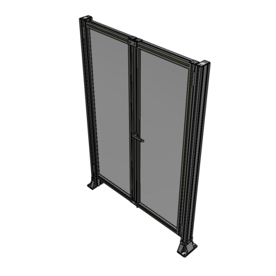 J4-1700-1200-0150-UYPTK SINGLE PANEL, DOUBLE DOOR-FRAME W/O HEADER-HANDLE ON RIGHT 1700MM X 1200MM  1/4" POLYCARB, AS A KIT