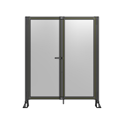 SINGLE PANEL, DOUBLE DOOR-FRAME W/O HEADER-HANDLE ON LEFT 1700MM X 1400MM  1/4" POLYCARB, ASSEMBLED