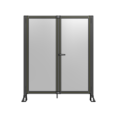 SINGLE PANEL, DOUBLE DOOR-FRAME W/O HEADER-HANDLE ON RIGHT 1700MM X 1400MM  1/4" POLYCARB, ASSEMBLED