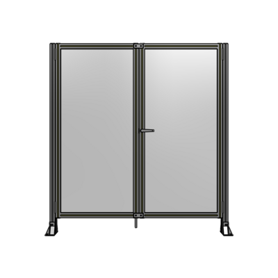 SINGLE PANEL, DOUBLE DOOR-FRAME W/O HEADER-HANDLE ON RIGHT 1700MM X 1600MM  1/4" POLYCARB, AS A KIT