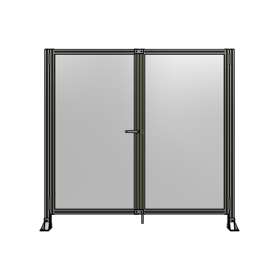 SINGLE PANEL, DOUBLE DOOR-FRAME W/O HEADER-HANDLE ON LEFT 1700MM X 1800MM  1/4" POLYCARB, ASSEMBLED