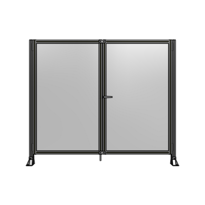 SINGLE PANEL, DOUBLE DOOR-FRAME W/O HEADER-HANDLE ON RIGHT 1700MM X 2000MM  1/4" POLYCARB, ASSEMBLED