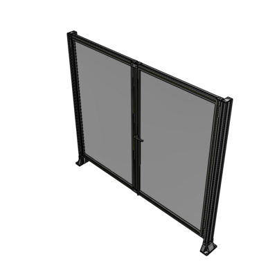 J4-1700-2000-0150-UYPTK SINGLE PANEL, DOUBLE DOOR-FRAME W/O HEADER-HANDLE ON RIGHT 1700MM X 2000MM  1/4" POLYCARB, AS A KIT