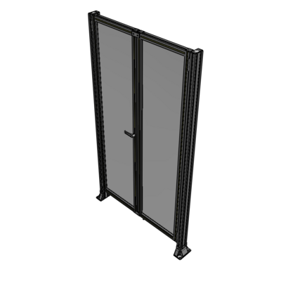 J4-2135-1200-0150-TYPTA SINGLE PANEL, DOUBLE DOOR-FRAME W/O HEADER-HANDLE ON LEFT 2135MM X 1200MM  1/4" POLYCARB, ASSEMBLED