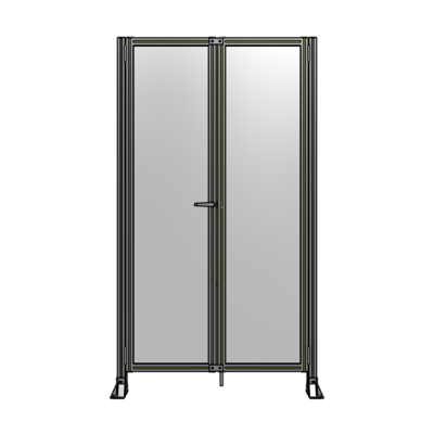 SINGLE PANEL, DOUBLE DOOR-FRAME W/O HEADER-HANDLE ON LEFT 2135MM X 1200MM  1/4" POLYCARB, AS A KIT