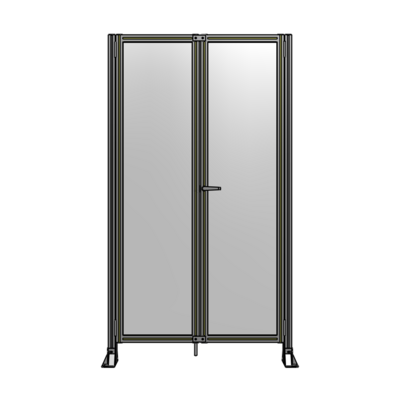 SINGLE PANEL, DOUBLE DOOR-FRAME W/O HEADER-HANDLE ON RIGHT 2135MM X 1200MM  1/4" POLYCARB, ASSEMBLED