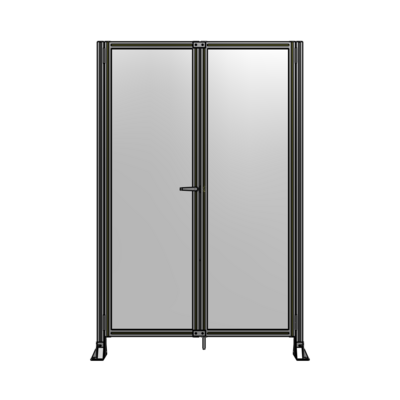 SINGLE PANEL, DOUBLE DOOR-FRAME W/O HEADER-HANDLE ON LEFT 2135MM X 1400MM  1/4" POLYCARB, ASSEMBLED