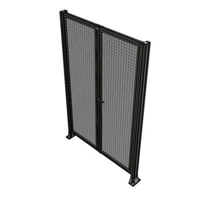 J4-2135-1400-0150-UYMTA SINGLE PANEL, DOUBLE DOOR-FRAME W/O HEADER-HANDLE ON RIGHT 2135MM X 1400MM  1" MESH, ASSEMBLED