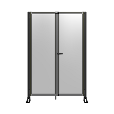 SINGLE PANEL, DOUBLE DOOR-FRAME W/O HEADER-HANDLE ON RIGHT 2135MM X 1400MM  1/4" POLYCARB, ASSEMBLED