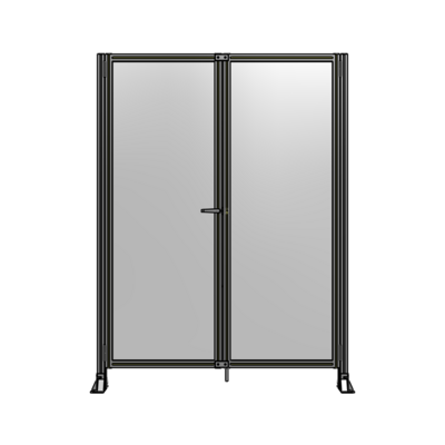 SINGLE PANEL, DOUBLE DOOR-FRAME W/O HEADER-HANDLE ON LEFT 2135MM X 1600MM  1/4" POLYCARB, AS A KIT
