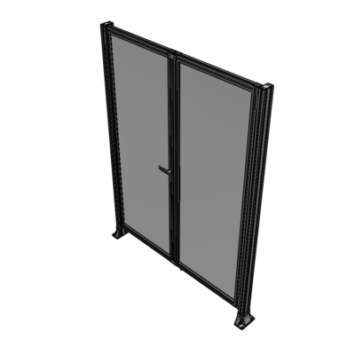 J4-2135-1600-0150-TYPTK SINGLE PANEL, DOUBLE DOOR-FRAME W/O HEADER-HANDLE ON LEFT 2135MM X 1600MM  1/4" POLYCARB, AS A KIT