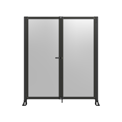 SINGLE PANEL, DOUBLE DOOR-FRAME W/O HEADER-HANDLE ON LEFT 2135MM X 1800MM  1/4" POLYCARB, AS A KIT