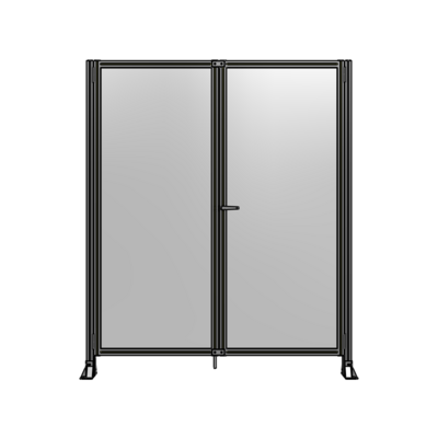 SINGLE PANEL, DOUBLE DOOR-FRAME W/O HEADER-HANDLE ON RIGHT 2135MM X 1800MM  1/4" POLYCARB, ASSEMBLED