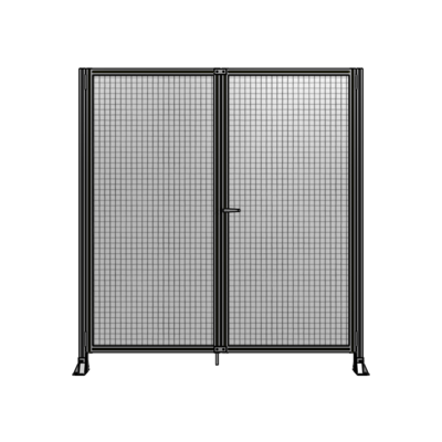 SINGLE PANEL, DOUBLE DOOR-FRAME W/O HEADER-HANDLE ON RIGHT 2135MM X 2000MM  1" MESH, ASSEMBLED