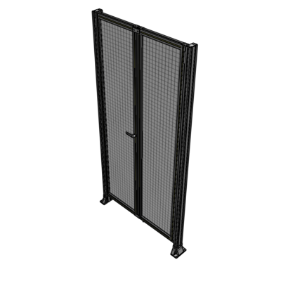J4-2400-1200-0150-TYMTA SINGLE PANEL, DOUBLE DOOR-FRAME W/O HEADER-HANDLE ON LEFT 2400MM X 1200MM  1" MESH, ASSEMBLED