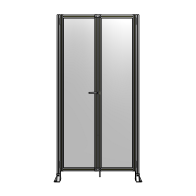 SINGLE PANEL, DOUBLE DOOR-FRAME W/O HEADER-HANDLE ON LEFT 2400MM X 1200MM  1/4" POLYCARB, AS A KIT