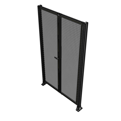 J4-2400-1400-0150-TYMTA SINGLE PANEL, DOUBLE DOOR-FRAME W/O HEADER-HANDLE ON LEFT 2400MM X 1400MM  1" MESH, ASSEMBLED