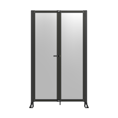 SINGLE PANEL, DOUBLE DOOR-FRAME W/O HEADER-HANDLE ON LEFT 2400MM X 1400MM  1/4" POLYCARB, AS A KIT