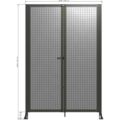 J4-2400-1600-0150-TYMTK SINGLE PANEL, DOUBLE DOOR-FRAME W/O HEADER-HANDLE ON LEFT 2400MM X 1600MM  1" MESH, AS A KIT