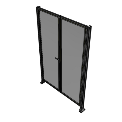 J4-2400-1600-0150-TYPTA SINGLE PANEL, DOUBLE DOOR-FRAME W/O HEADER-HANDLE ON LEFT 2400MM X 1600MM  1/4" POLYCARB, ASSEMBLED