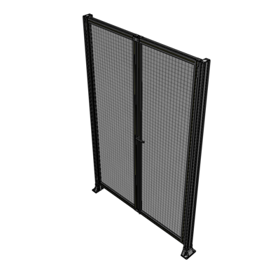 J4-2400-1600-0150-UYMTA SINGLE PANEL, DOUBLE DOOR-FRAME W/O HEADER-HANDLE ON RIGHT 2400MM X 1600MM  1" MESH, ASSEMBLED