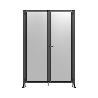 SINGLE PANEL, DOUBLE DOOR-FRAME W/O HEADER-HANDLE ON RIGHT 2400MM X 1600MM  1/4" POLYCARB, AS A KIT