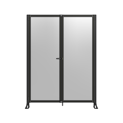 SINGLE PANEL, DOUBLE DOOR-FRAME W/O HEADER-HANDLE ON LEFT 2400MM X 1800MM  1/4" POLYCARB, ASSEMBLED