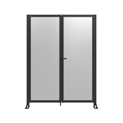 SINGLE PANEL, DOUBLE DOOR-FRAME W/O HEADER-HANDLE ON RIGHT 2400MM X 1800MM  1/4" POLYCARB, ASSEMBLED