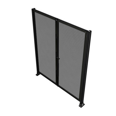 J4-2400-2000-0150-UYMTK SINGLE PANEL, DOUBLE DOOR-FRAME W/O HEADER-HANDLE ON RIGHT 2400MM X 2000MM  1" MESH, AS A KIT