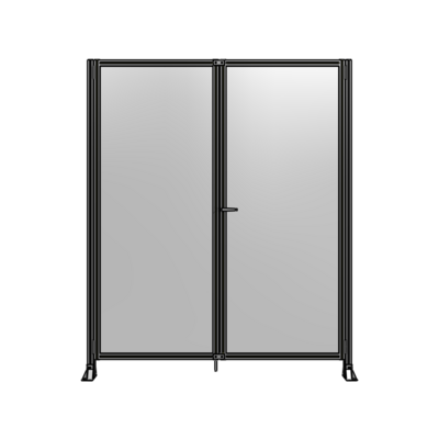 SINGLE PANEL, DOUBLE DOOR-FRAME W/O HEADER-HANDLE ON RIGHT 2400MM X 2000MM  1/4" POLYCARB, ASSEMBLED